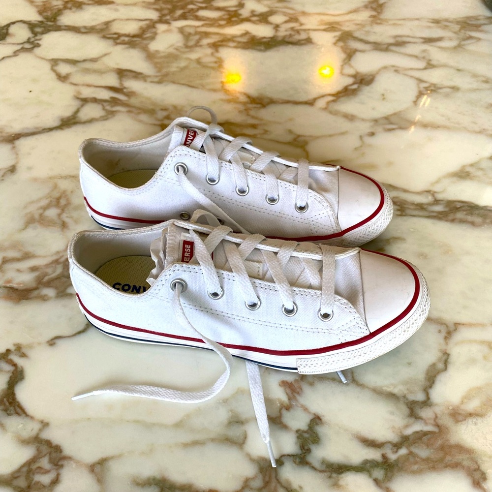 Converse Chuck Taylor All Star OX Youth Girls Sz 3 Optical White Sneakers